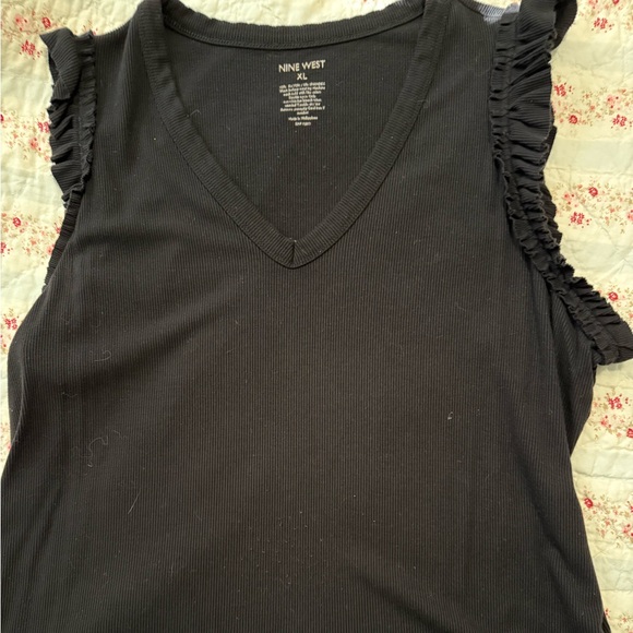 Nine West Black V-Neck Top - Picture 1 of 2